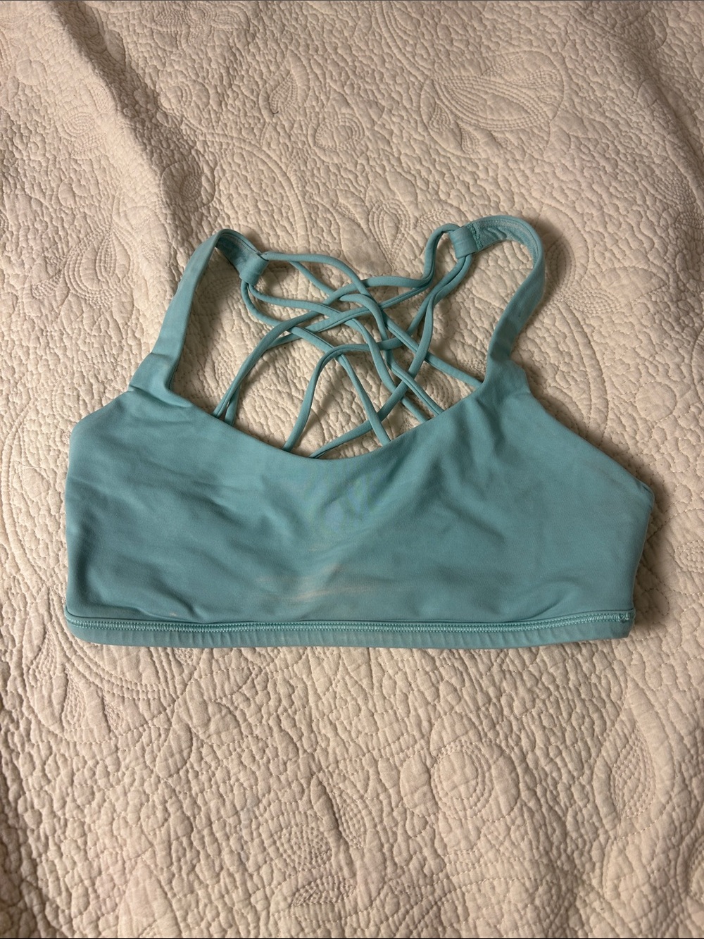 lululemon athletica Light Teal Strappy Back Sports Bra